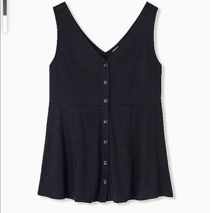 NWT Torrid Black Jacquard Fit and Flare Tank
